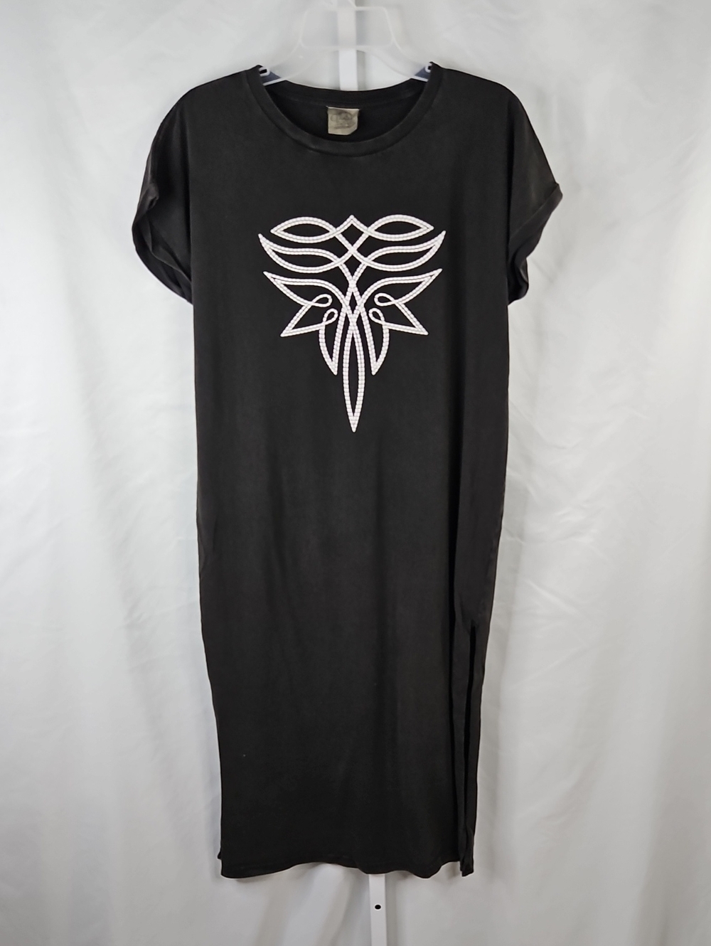 Vintage Point Black Mineral Wash Western T-Shirt Dress S/M